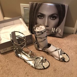 Jennifer Lopez snakeskin sandals